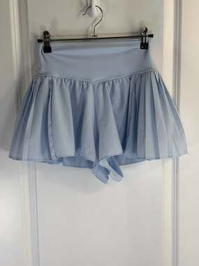 OFFLINE By Aerie Real Me Pleated Flowy Shorts in Light Blue